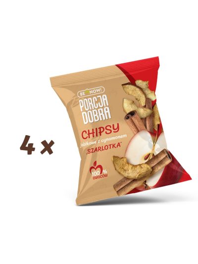 Chipsy jabłkowe z cynamonem "Szarlotka" (4 sztuki) - Porcja Dobra